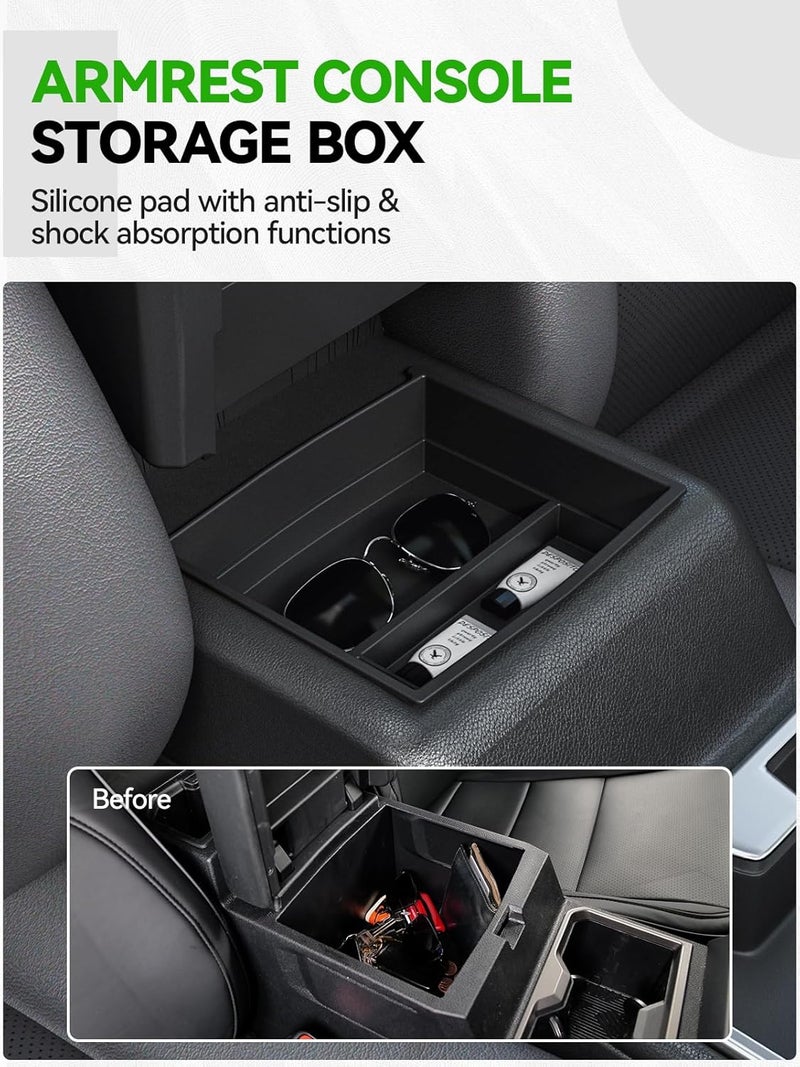 ELECFRESH 6PCS Center Console Organizer Tray for 2024 2025 Toyota Tacoma Accessories, Armrest Hidden Storage Box, Rear and Console Cup Holder Glove and Armrest Storage Box with Insert Divider for Toyota Tacoma - Image 3